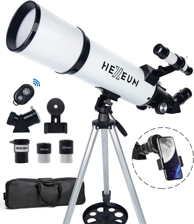 HEXEUM Telescope 80mm Aperture 600mm - Astronomical Portable Refracting Telescope HEXEUM Telescope 80mm Aperture 600mm - Astronomical Portable Refracting Telescope